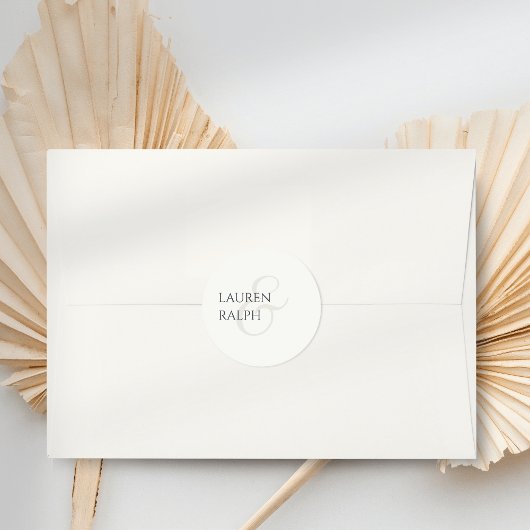 Sticker Rond Mariage de script tendance noir et ivoire