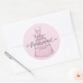 Sticker Rond Mariage de servante d'accueil Cadeaux mariée perso (Enveloppe)
