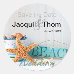 Sticker Rond Mariage de Starfish Beach
