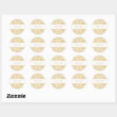 Sticker Rond Mariage de style Gold Elegant (Feuille)