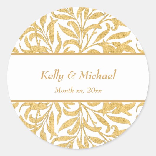 Sticker Rond Mariage de style Gold Elegant (Devant)