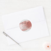 Sticker Rond Mariage de style paillettes or rose budgétaire (Enveloppe)