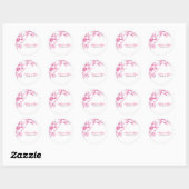 Sticker Rond Mariage de style Pink Letterpress (Feuille)