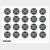 Sticker Rond Mariage de tableau noir moderne (Feuille)