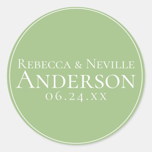 Sticker Rond Mariage de texte simple et élégant (Devant)