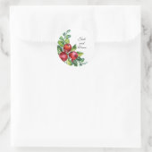 Sticker Rond Mariage de tiges d'aquarelle Berry (Sac)