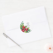 Sticker Rond Mariage de tiges d'aquarelle Berry (Enveloppe)