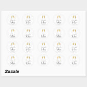 Sticker Rond Mariage de toast au champagne (Feuille)