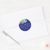Sticker Rond Mariage de tortue Starfish enregistrer la date (Enveloppe)