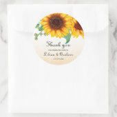 Sticker Rond Mariage de tournesol aquarelle (Sac)