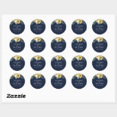 Sticker Rond Mariage de tournesol d'aquarelle (Feuille)