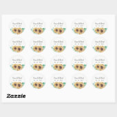 Sticker Rond Mariage de tournesol d'eucalyptus rustique (Feuille)