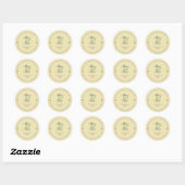 Sticker Rond Mariage de tournesol rustique (Feuille)