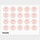 Sticker Rond Mariage de triage Tropical rose Saint-Jacques (Feuille)
