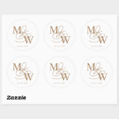 Sticker Rond Mariage de typographie de luxe Monogramme (Feuille)