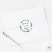Sticker Rond Mariage de verdure bleu rustique Floral (Enveloppe)