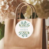 Sticker Rond Mariage de verdure botanique