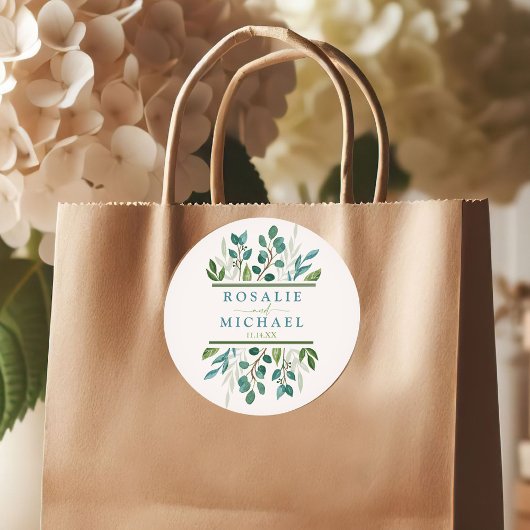 Sticker Rond Mariage de verdure botanique