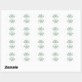 Sticker Rond Mariage de verdure botanique (Feuille)