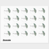 Sticker Rond Mariage de verdure botanique moderne merci (Feuille)