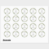 Sticker Rond Mariage de verdure d'eucalyptus boisé (Feuille)