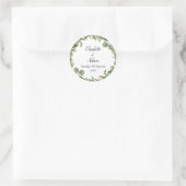 Sticker Rond Mariage de verdure d'eucalyptus boisé (Sac)
