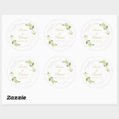 Sticker Rond Mariage de verdure géométrique moderne (Feuille)