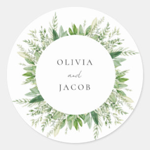Sticker Rond Mariage de verdure minimaliste Boho