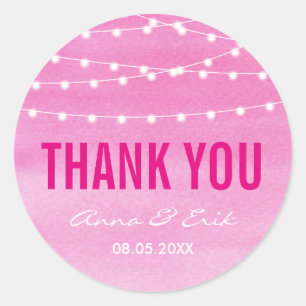 Sticker Rond Mariage de voyants de chaîne aquarelle