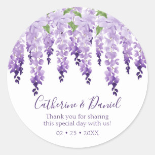 Sticker Rond Mariage de Wisteria MERCI