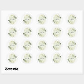 STICKER ROND MARIAGE D'EAU DE COULEUR VERT D'OR FOLIAGE (Feuille)