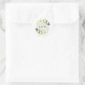 STICKER ROND MARIAGE D'EAU DE COULEUR VERT D'OR FOLIAGE (Sac)