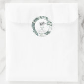 Sticker Rond Mariage d'eau moderne sauge vert eucalyptus #2 (Sac)