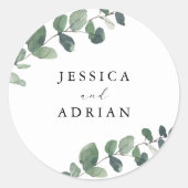 Sticker Rond Mariage d'élégance verte feutrée (Devant)