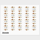 Sticker Rond Mariage d'enveloppe florale automne (Feuille)