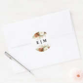 Sticker Rond Mariage d'enveloppe florale automne (Enveloppe)