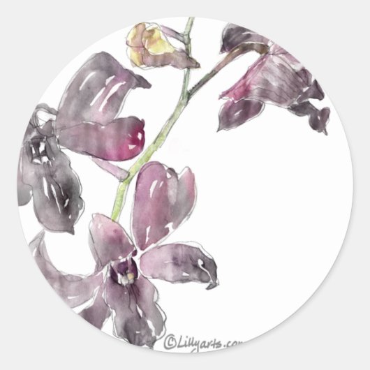 Sticker Rond Mariage d'enveloppe gris orchidée (Devant)