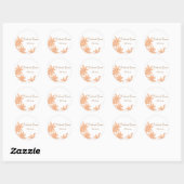 Sticker Rond Mariage d'enveloppes de marguerites orange (Feuille)