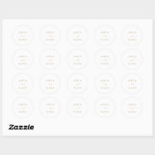 Sticker Rond Mariage d'enveloppes de script or moderne (Feuille)