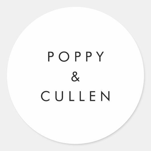 Sticker Rond Mariage d'enveloppes de typographie chic (Devant)