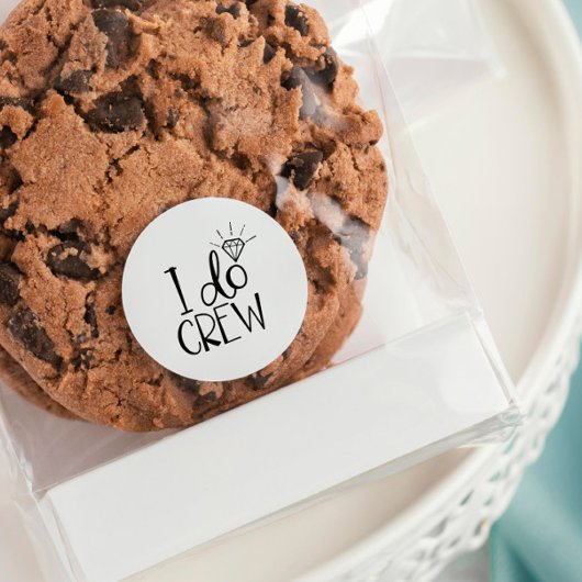 Sticker Rond Mariage d'équipage de l'anneau de diamant I Do