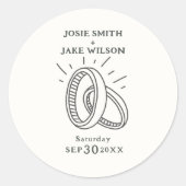 Sticker Rond Mariage des anneaux mariage amusant (Devant)