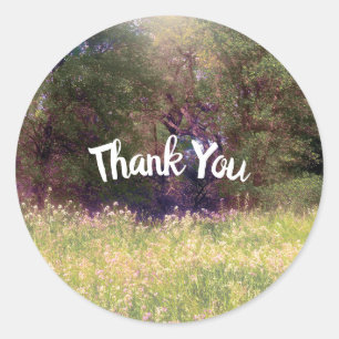 Sticker Rond Mariage des arbres de la forêt enchantée du printe