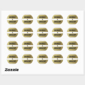 Sticker Rond Mariage des bandes d'huile d'or (Feuille)