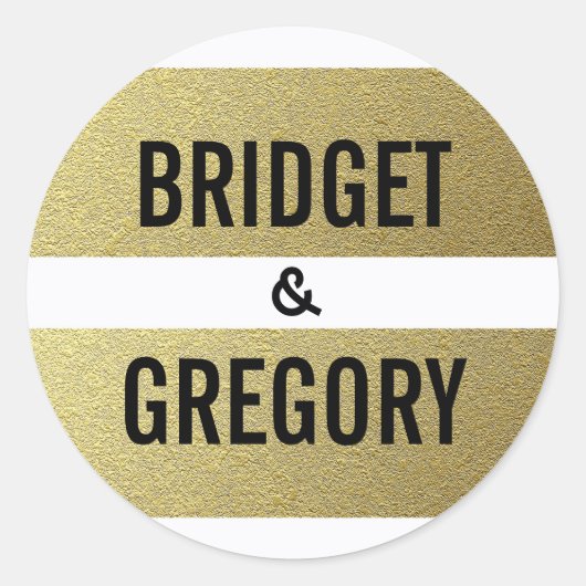 Sticker Rond Mariage des bandes d'huile d'or (Devant)