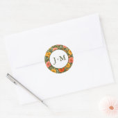 Sticker Rond Mariage des Coquelicots (Enveloppe)