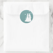 Sticker Rond Mariage des femmes lesbiennes (Sac)