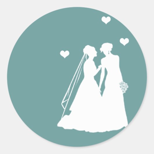 Sticker Rond Mariage des femmes lesbiennes (Devant)