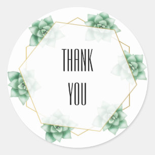 Sticker Rond Mariage Désertique Succulent