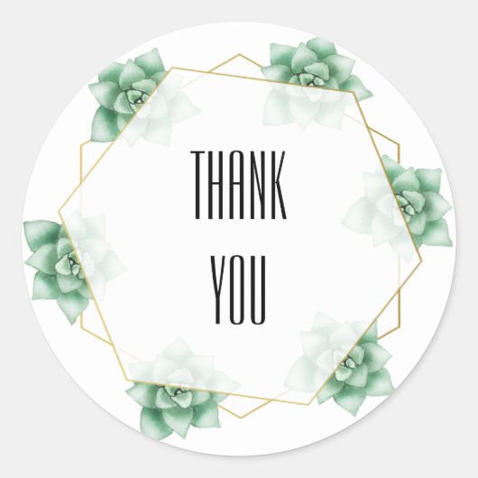 Sticker Rond Mariage Désertique Succulent (Devant)
